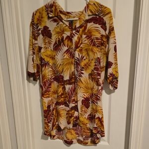 Todd Snyder Red and Yellow Leaf Shirt